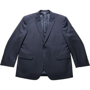 Chaps Suit Jacket Mens 54 Blue Polyester Classic Fit 2 Button Notch Lapel